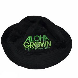 aloha grown bucket hat infant black green hawaii